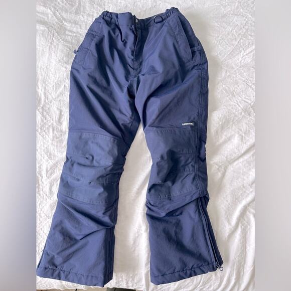 Lands' End Kids Waterproof Insulated Iron Knee Snow Pants Blue Size 8 Grow Along - Picture 2 of 10